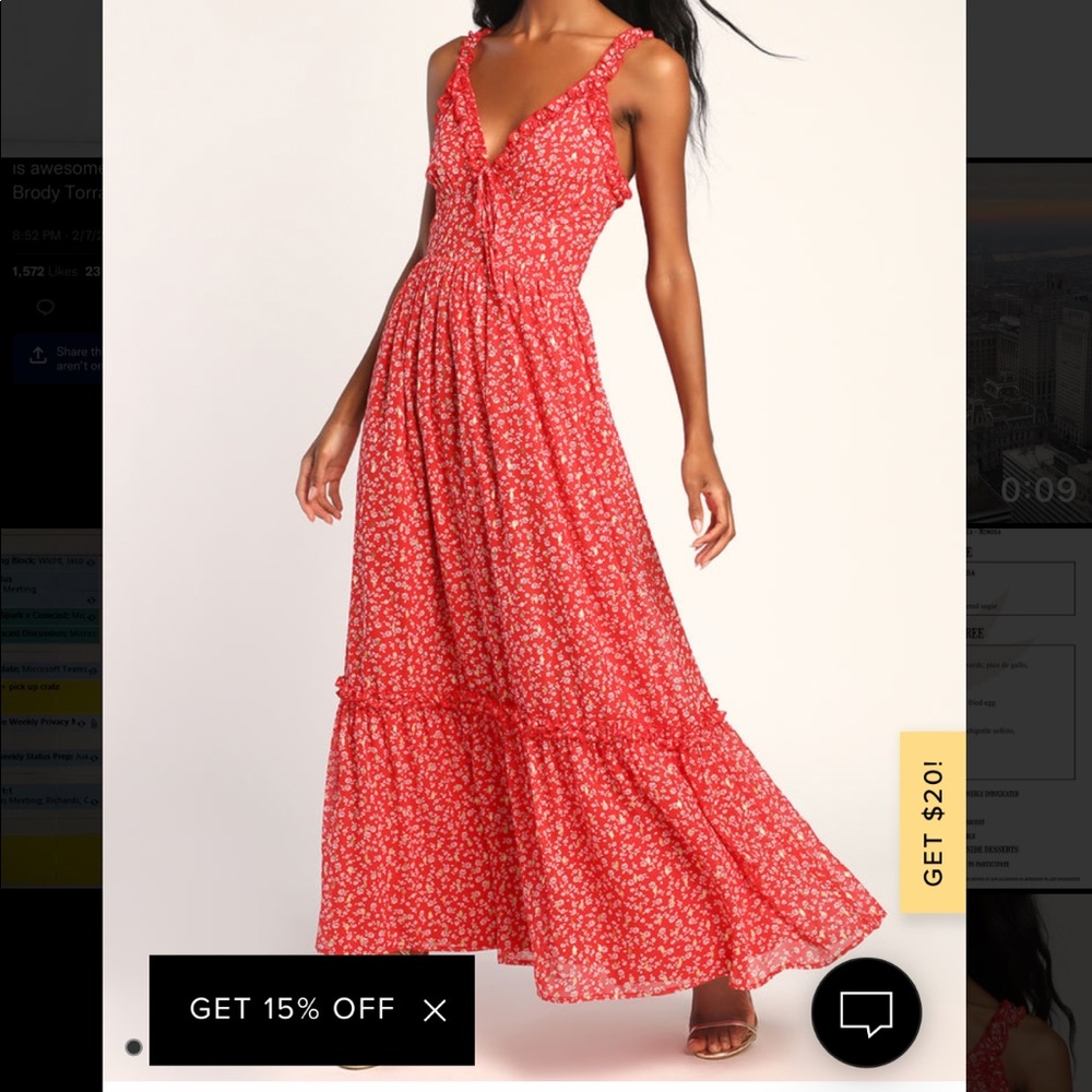 Lulu’s Red Floral Dress